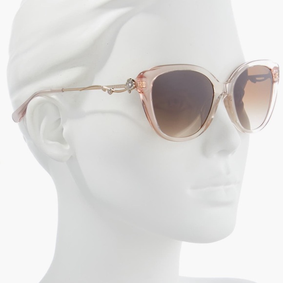 NWT Coach 55mm Blush Cat Eye with Gold Sunglasses - Picture 2 of 4